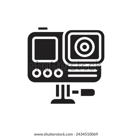 Hiking Action Camera Filled Icon Vector Illustration