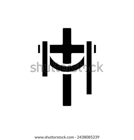 Easter Cross Filled Icon Vector Illustration