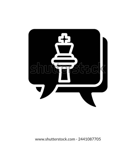 Chess Chat Filled Icon Vector Illustration