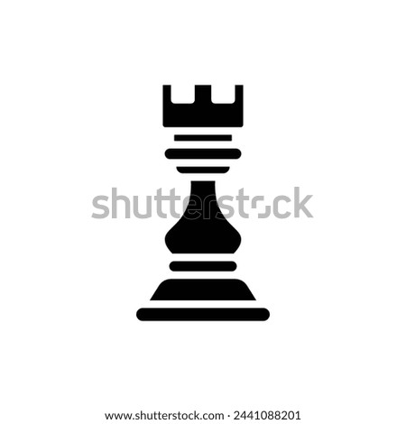 Chess Rook Filled Icon Vector Illustration