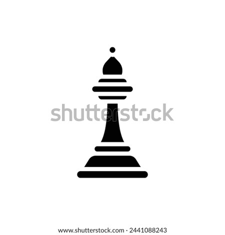 Chess Bishop Filled Icon Vector Illustration