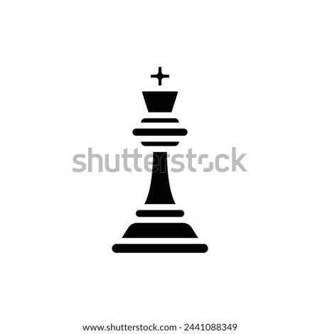 Chess King Filled Icon Vector Illustration