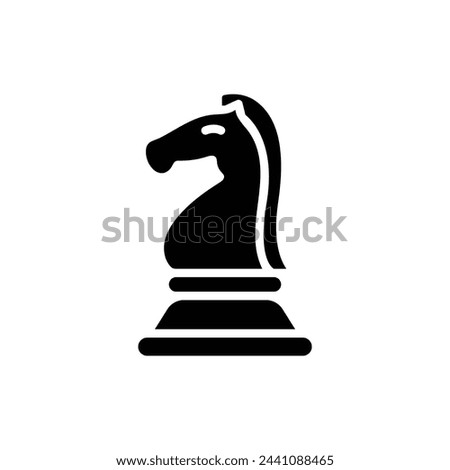 Chess Knight Filled Icon Vector Illustration