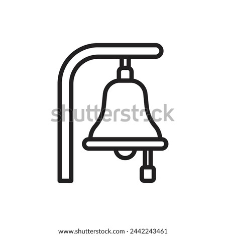 Nautical Bell Outline Icon Vector Illustration