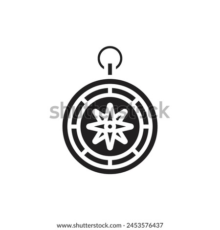 Tourism Compass Filled Icon Vector Illustration