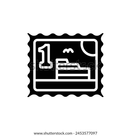 Tourism Post Stamp Filled Icon Vector Illustration