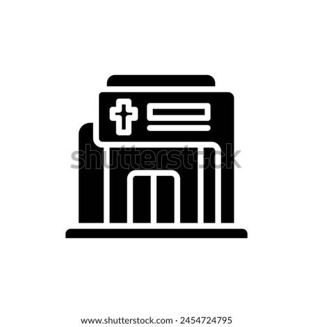 Funeral Home Filled Icon Vector Illustration
