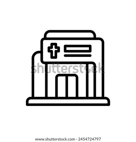 Funeral Home Outline Icon Vector Illustration
