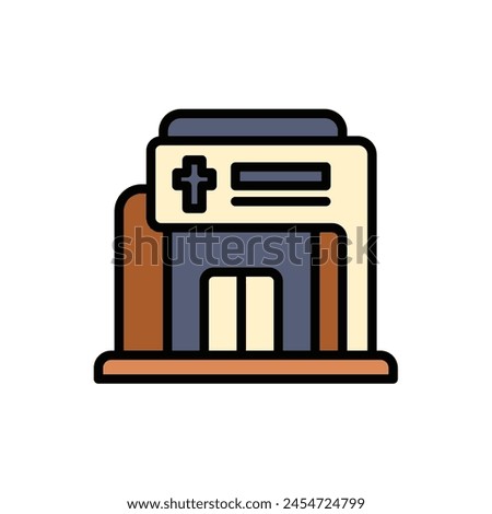 Funeral Home Icon Vector Illustration