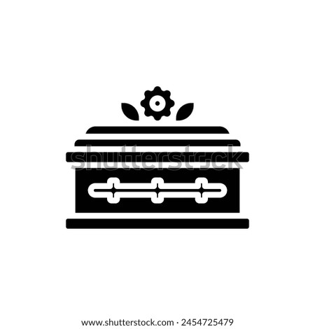 Funeral Coffin Filled Icon Vector Illustration