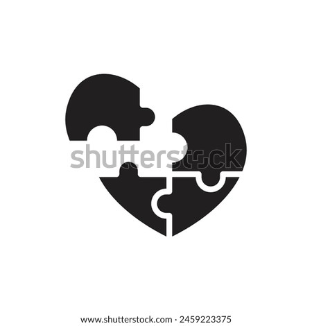 Love Puzzle Filled Icon Vector Illustration