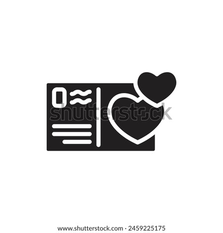 Love Postcard Filled Icon Vector Illustration