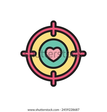 Love Target Icon Vector Illustration