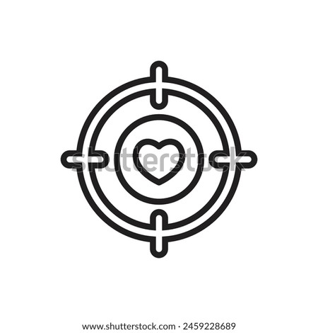 Love Target Outline Icon Vector Illustration