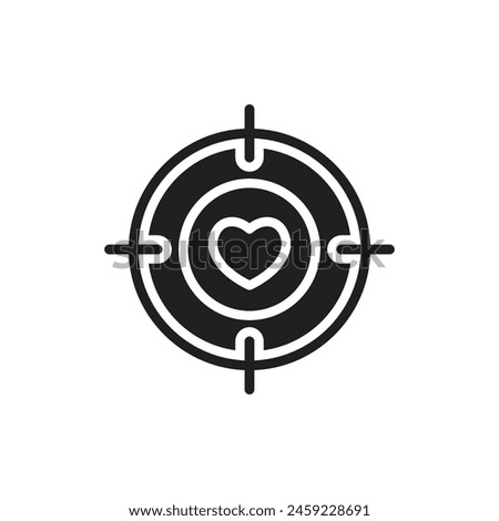 Love Target Filled Icon Vector Illustration