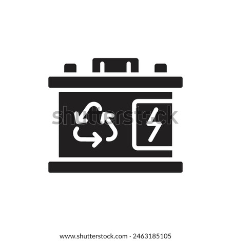 Recycling Battery Filled Icon Vector Illustration