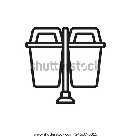 Public Services Trash Bin Outline Icon Vector Illustration