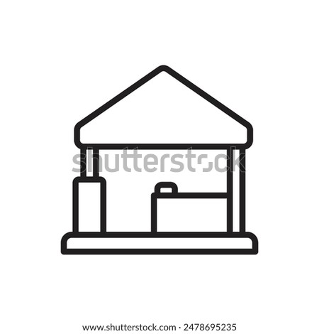 Event Booth Outline Icon Vector Illustration