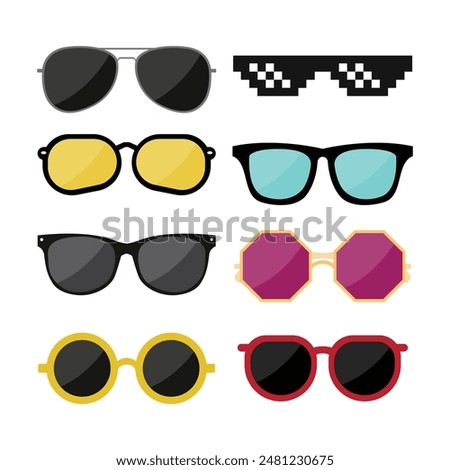 Eyewear Sun Protection Sunglass Vector Illustration