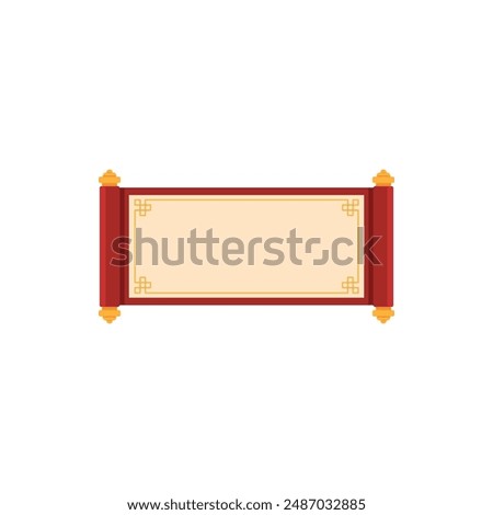 Ancient Chinese Paper Scroll Vector Illustration