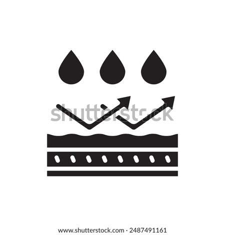 Fabric Features Waterproof Filled Icon Vector Illustration