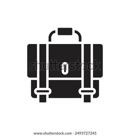 Interview Briefcase Filled Icon Vector Illustration