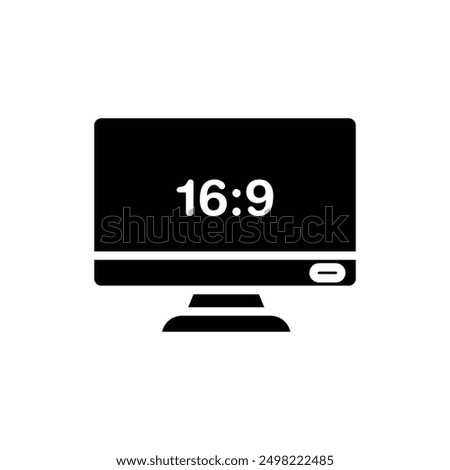 Television Screen Ratio Filled Icon Vector Illustration