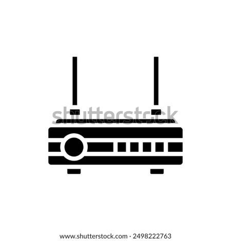 Television Router Filled Icon Vector Illustration