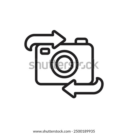 Camera Interface Switch Camera Outline Icon Vector Illustration