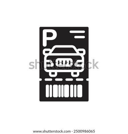 Parking Ticket Filled Icon Vector Illustration