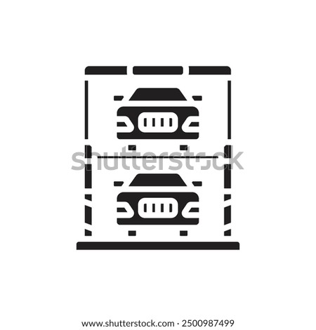 Parking Station Filled Icon Vector Illustration