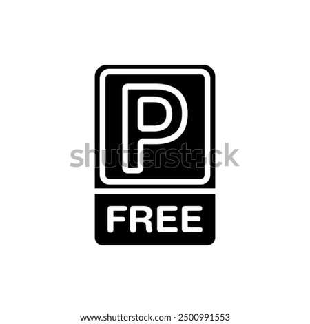 Parking Free Filled Icon Vector Illustration