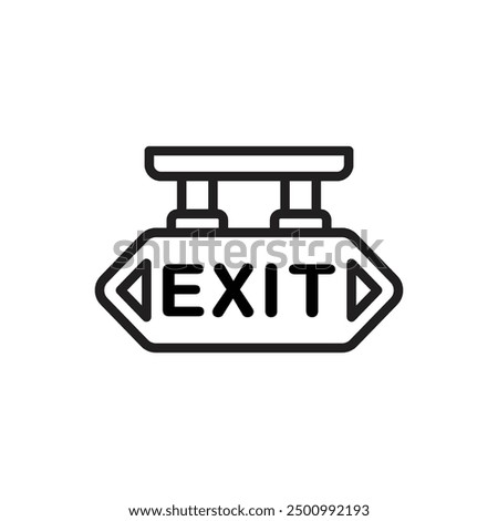 Parking Exit Outline Icon Vector Illustration