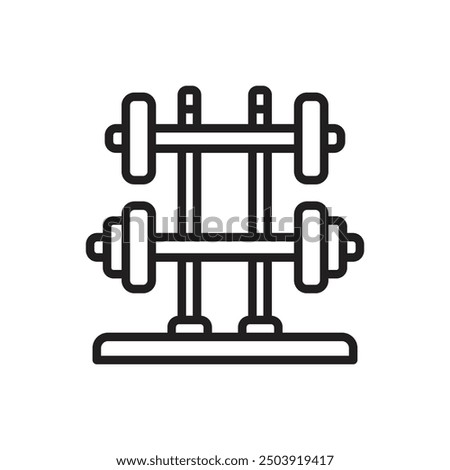 Gym Barbell Outline Icon Vector Illustration