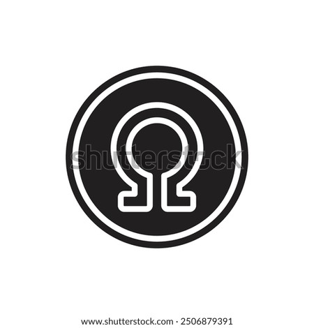 Math Omega Filled Icon Vector Illustration