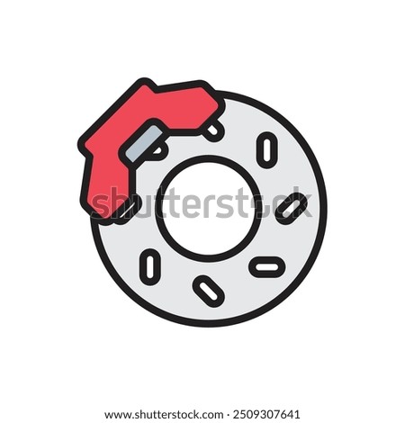 Biker Disc Brake Icon Vector Illustration