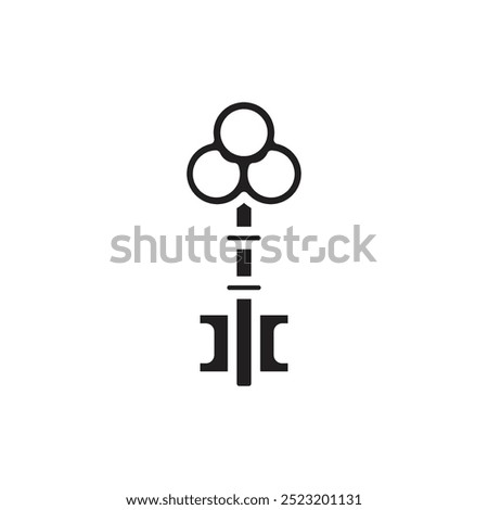 Medieval Key Filled Icon Vector Illustration