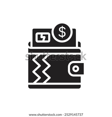 Ecommerce Wallet Filled Icon Vector Illustration