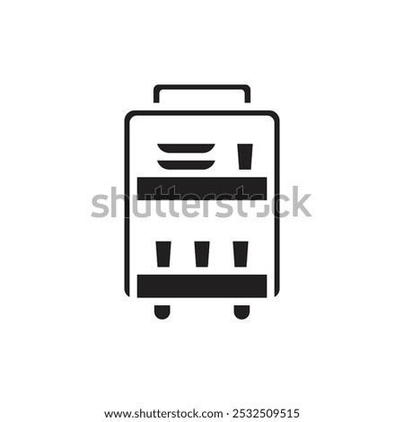 Airplane Food Cart Filled Icon Vector Illustration