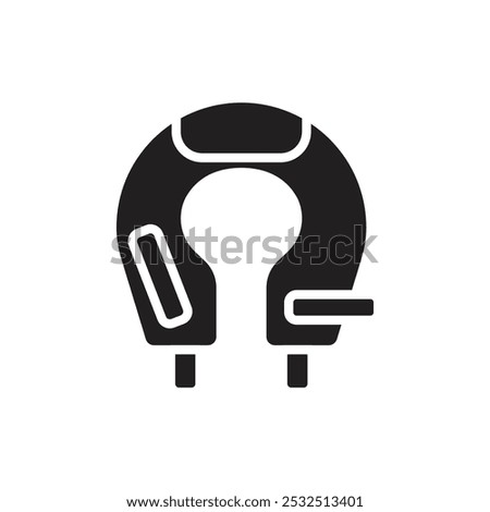 Airplane Life Vest Filled Icon Vector Illustration