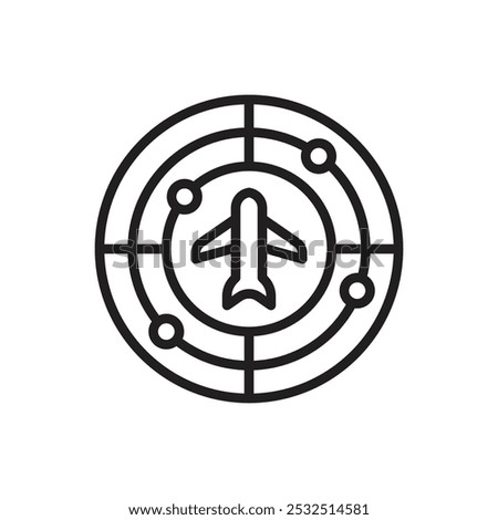 Airplane Radar Outline Icon Vector Illustration