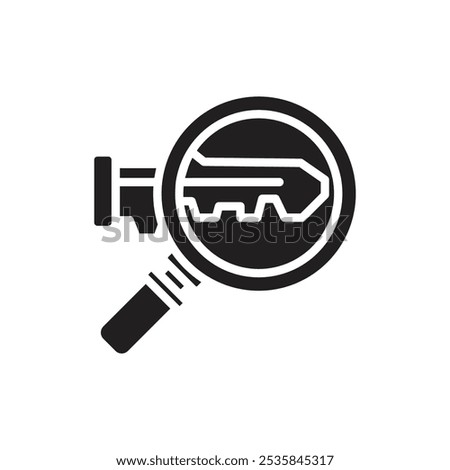 Locksmith Magnifying Glass Filled Icon Vector Illustration