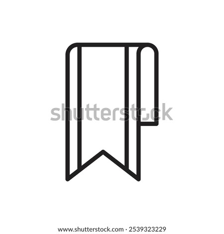 Stationery Bookmark Outline Icon Vector Illustration