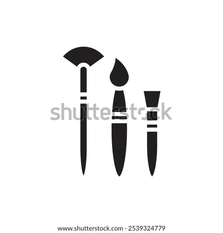 Stationery Brush Filled Icon Vector Illustration