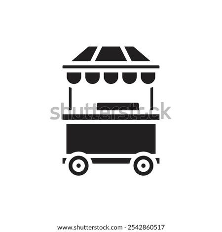 Carnival Food Cart Filled Icon Vector Illustration