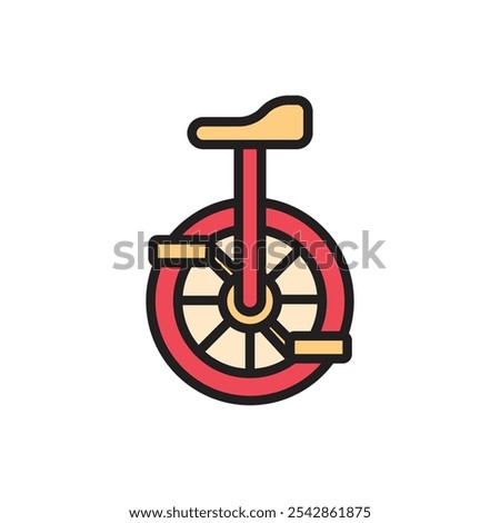 Carnival Unicycle Icon Vector Illustration