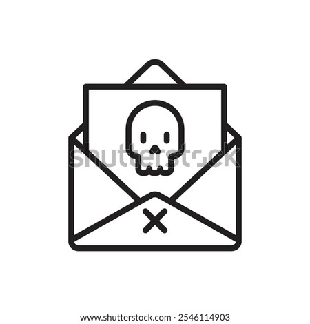 Crime Black Mail Outline Icon Vector Illustration