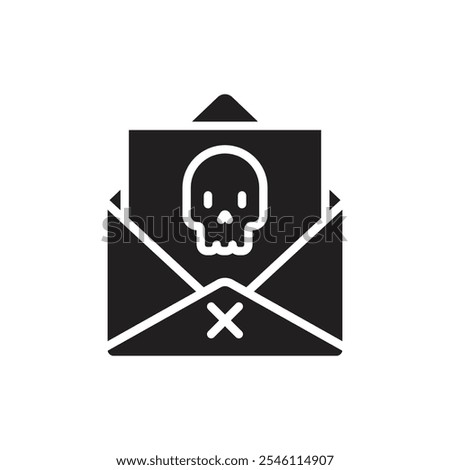 Crime Black Mail Filled Icon Vector Illustration