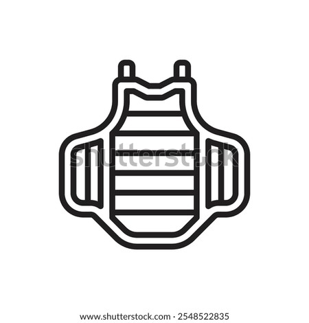 Boxing Protector Outline Icon Vector Illustration