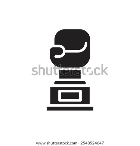 Boxing Trophy Filled Icon Vector Illustration